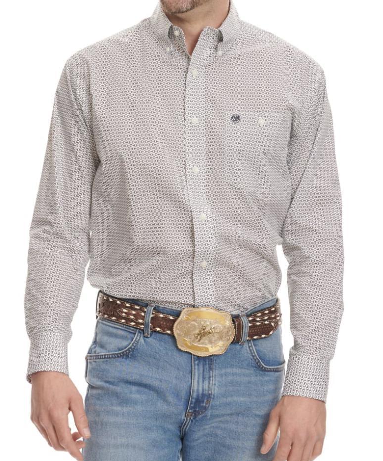 SKIP TO THE BEGINNING OF THE IMAGES GALLERY Wrangler Navy Geo Print Men's Classic Button Front Shirt| 112330364