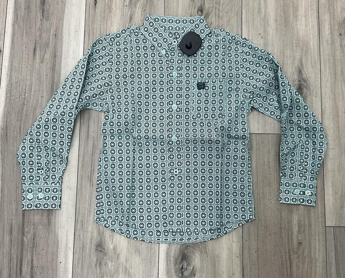 CINCH BOY’S TODDLER TURQUOISE LONG SLEEVE SHIRT | MTW7061431
