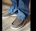 MENS HEY DUDE WALLY BLEND LINEN DARK BROWN |40005-2BQ