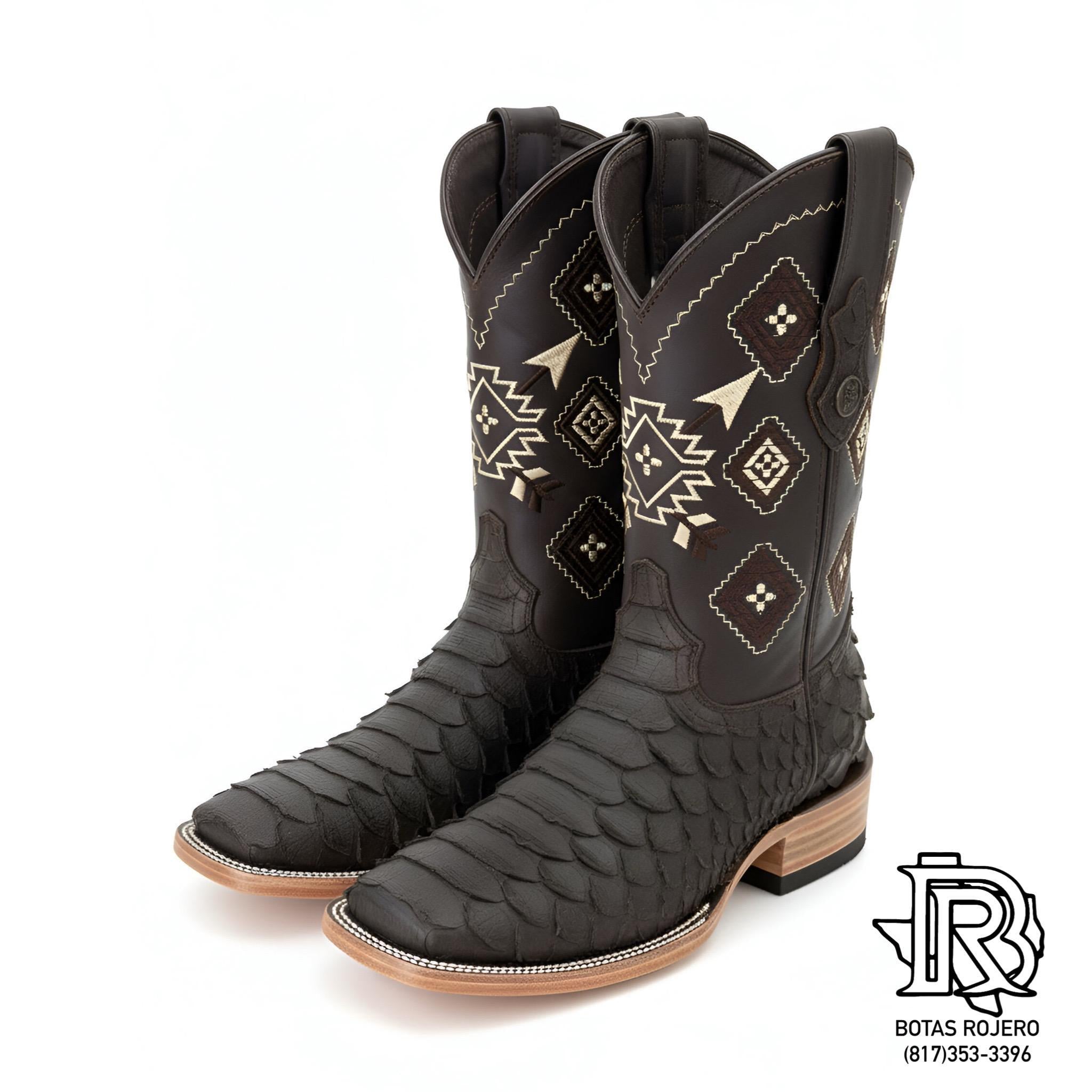 ‘’ALPER ’’  BROWN MATTE PYTHON PRINTED BOOTS