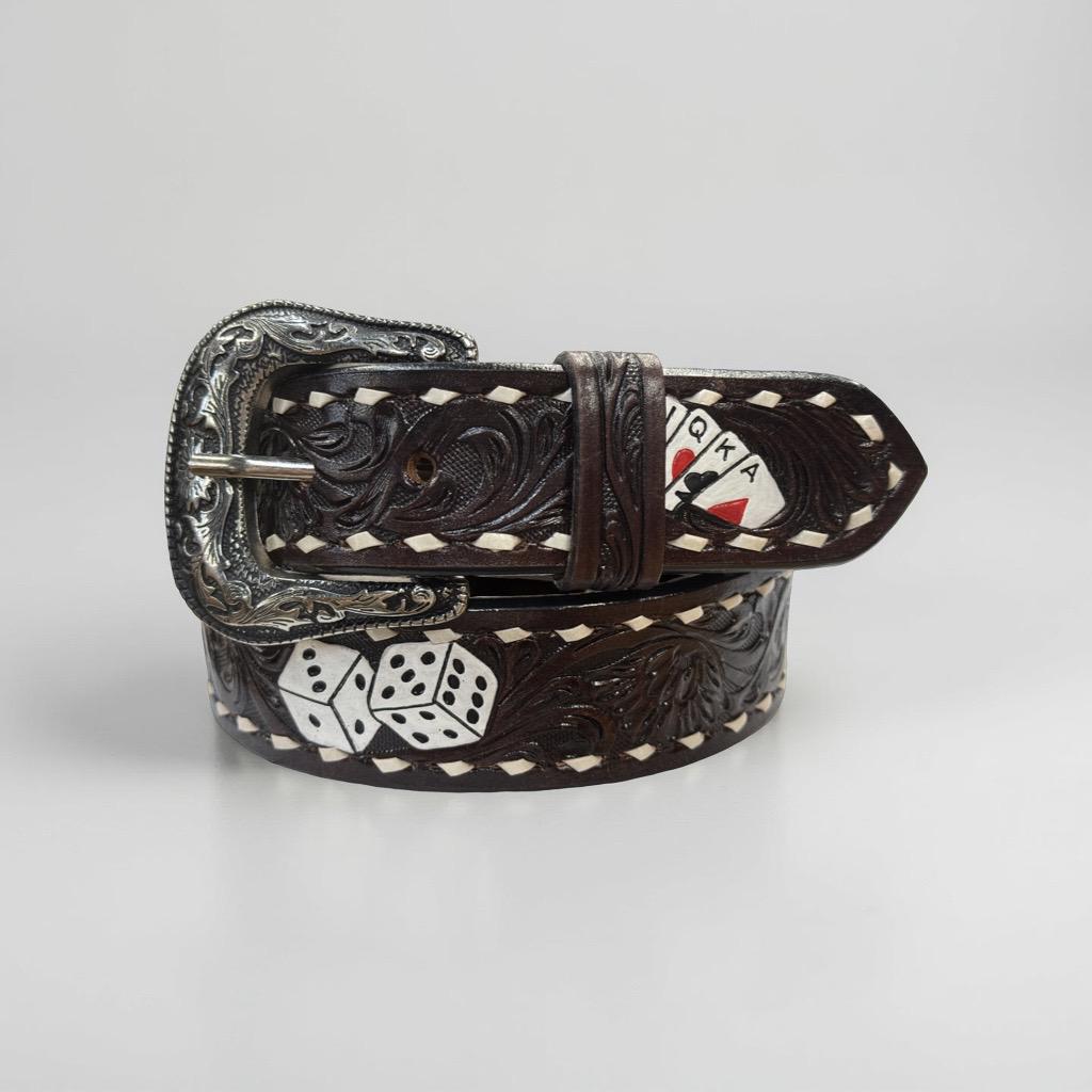 “ STEVE “ | MEN WESTERN BELT CARDS TOOLED LEATHER