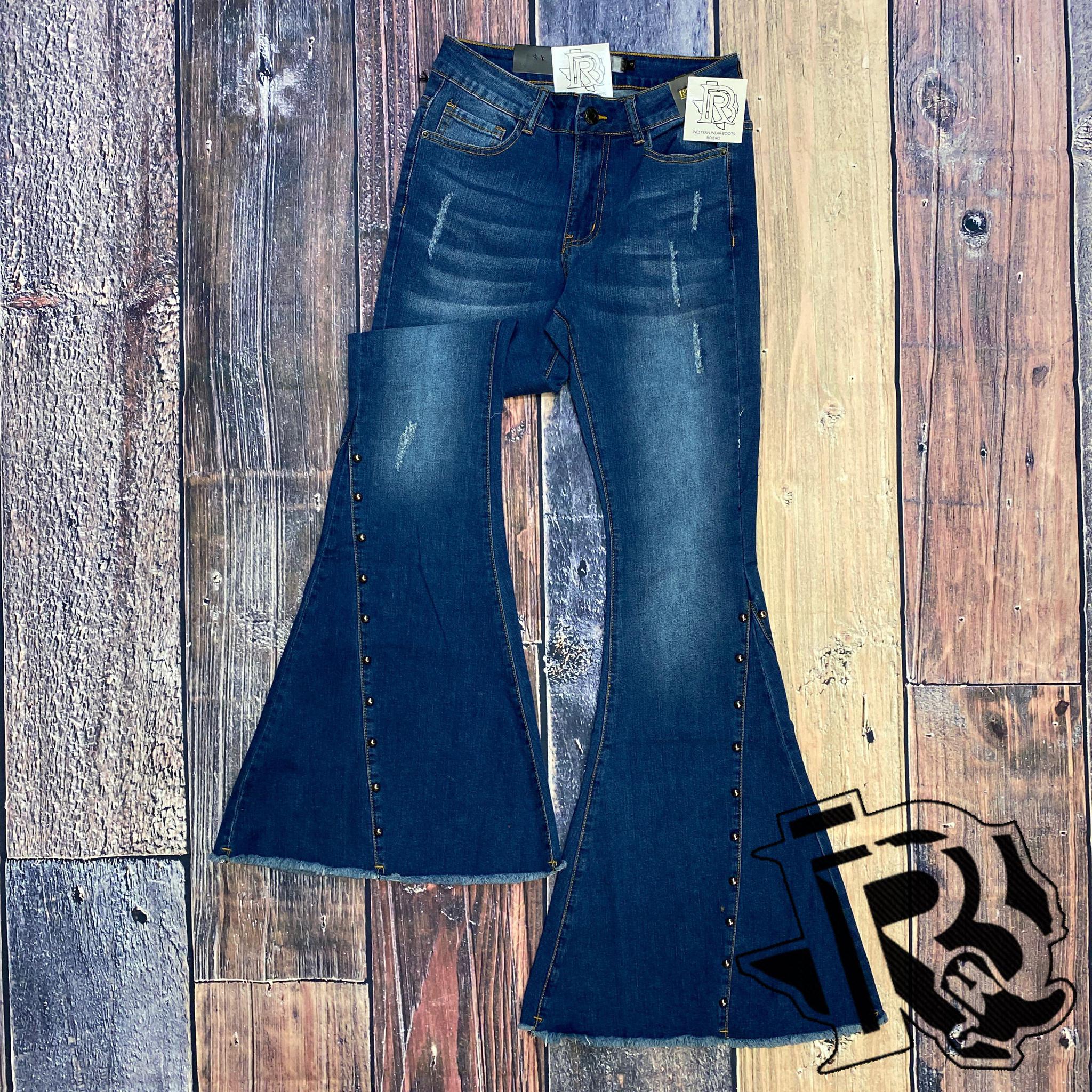 SARA DENIM BUTTON UP BELL BOTTOMS