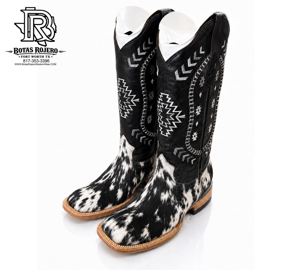 “ Yesenial “ Women Cowhide Boots Square Toe Western Boots