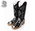 “ Yesenial “ Women Cowhide Boots Square Toe Western Boots