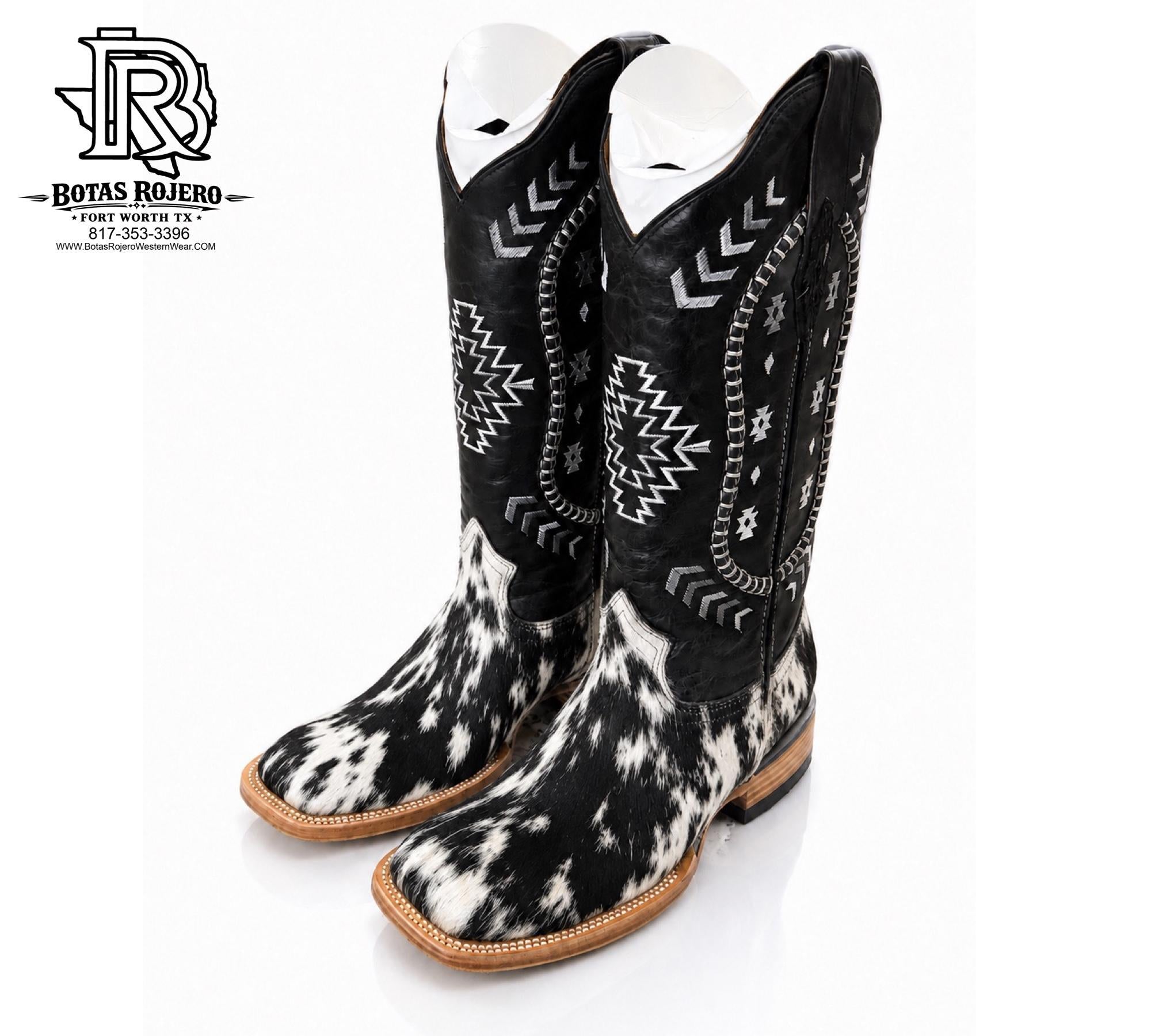 “ Yesenial “ Women Cowhide Boots Square Toe Western Boots