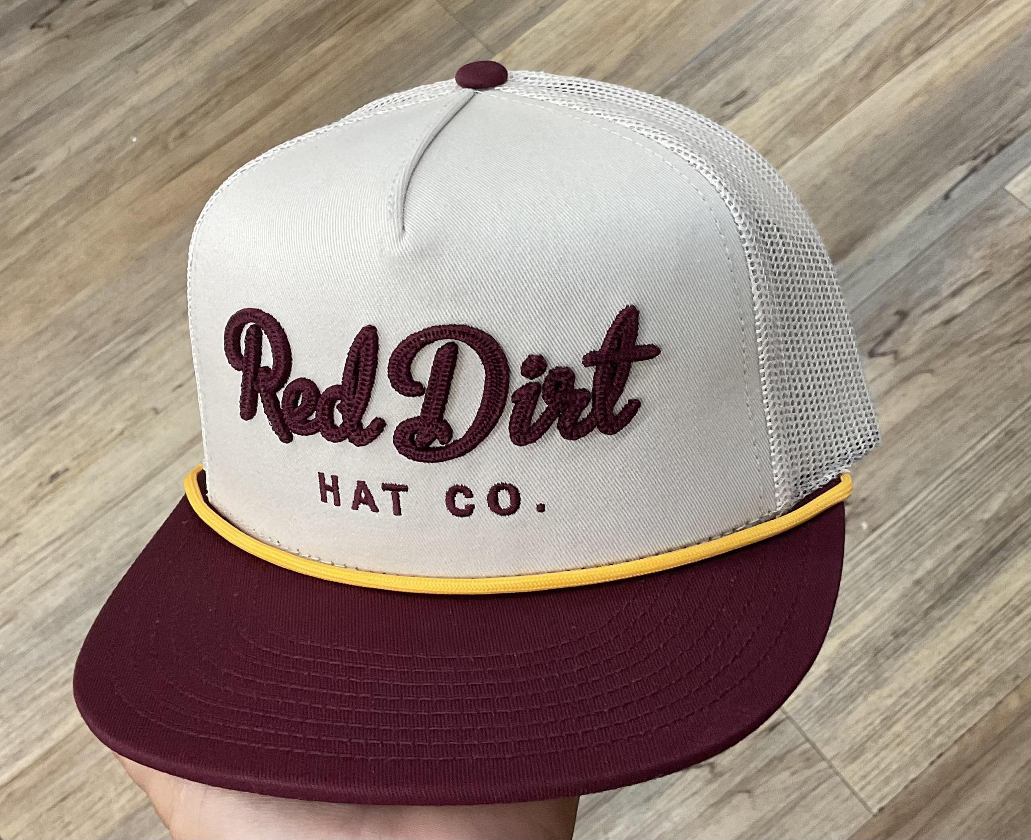 RED DIRT HAT CO. MEN'S COWBOY ROY MAROON/KHAKI CAP| RDHC-456