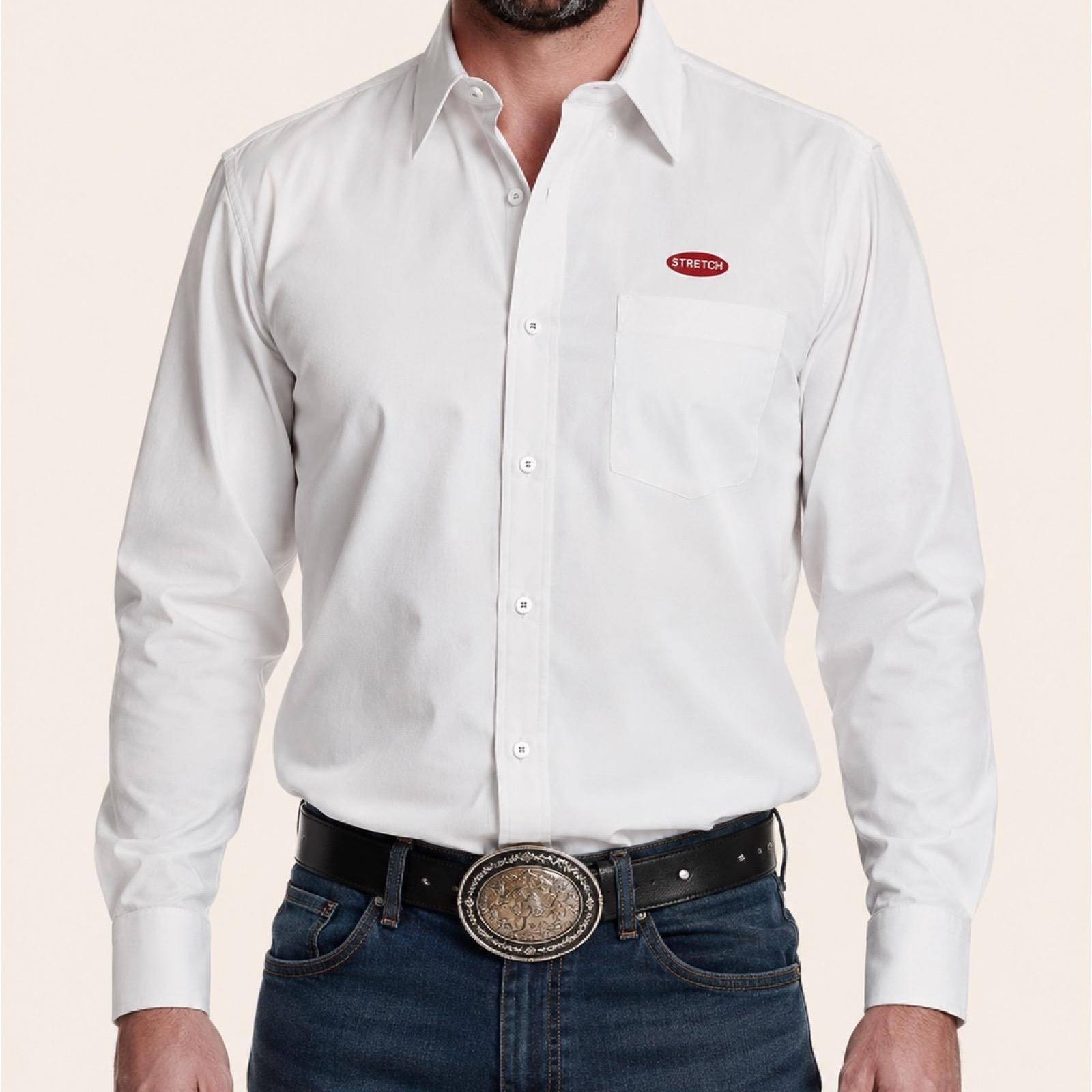 “ MESA “ MEN’S LONG SLEEVE WESTERN SHIRT WHITE TKL10848