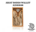 Ariat Western Mens Rodeo Wallet Leather Calf Hair Basket Weave Concho | A3561648