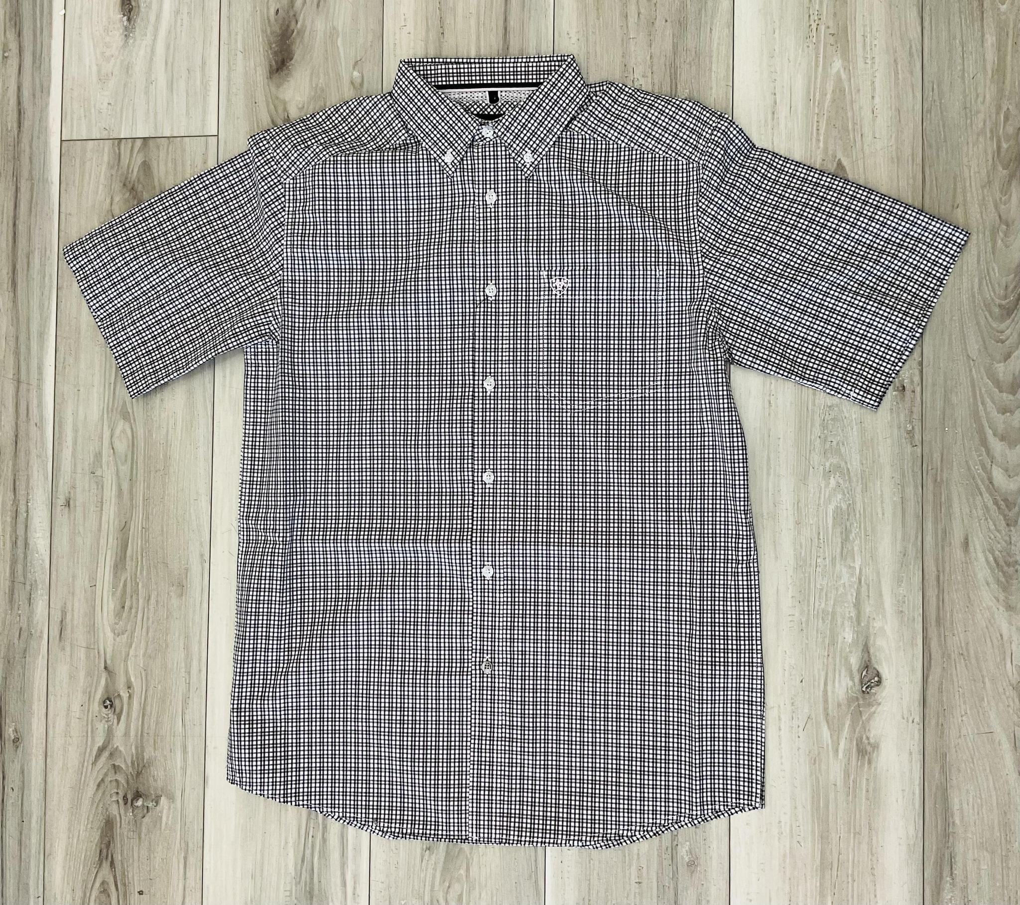 ARIAT MEN’S PRO TOMMIE BLACK PLAIN SHORT SLEEVE SHIRT | 10071582