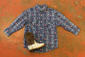 BOYS LONG SLEEVE 2PKT SNAP NAVY SHIRT |RSBSOSRZD6