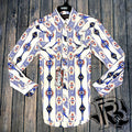 ROCK AND ROLL VINTAGE BLUE LONG SLEEVE SHIRT B2S4059