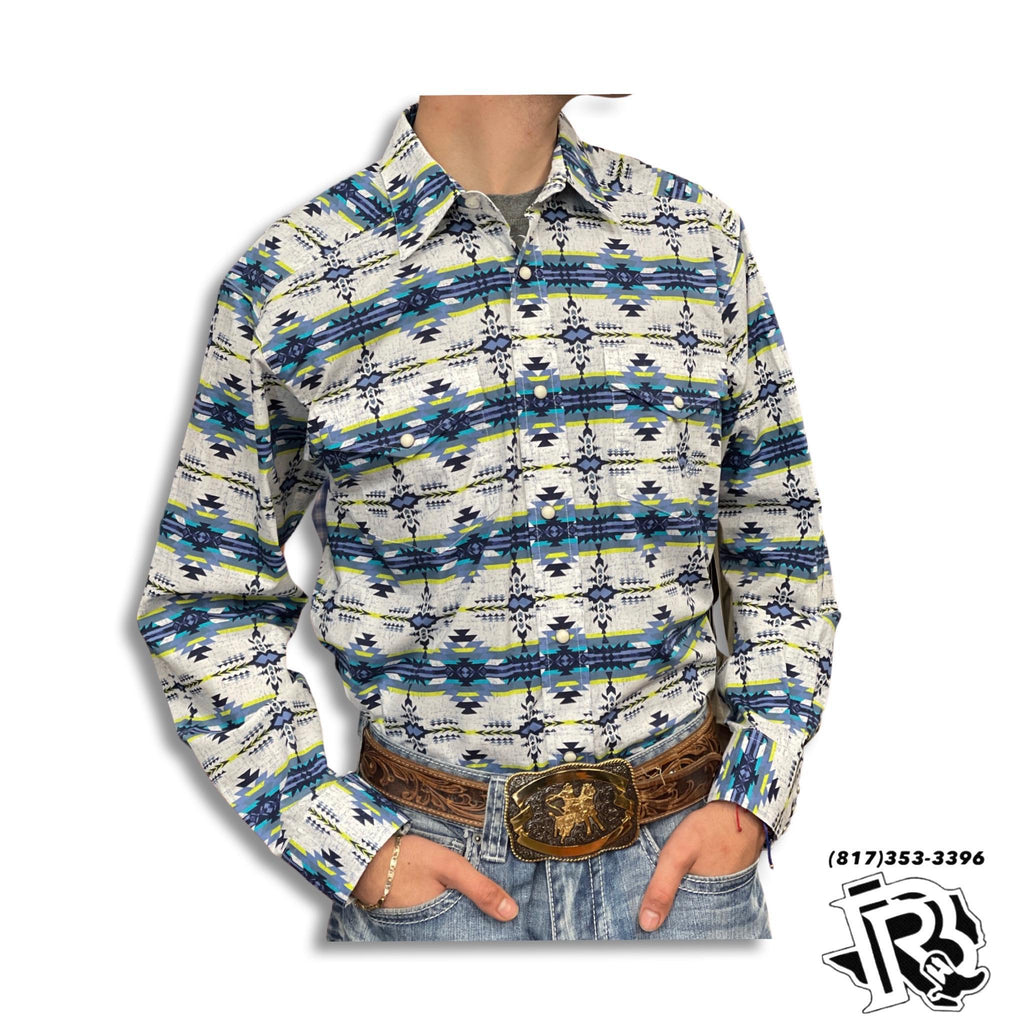 “ IRVIN  “ | MEN LONG SLEEVE WESTERN SHIRT TEAL SNAP BUTTONS  10040689
