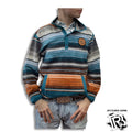 “ Ramiro “ | MEN'S BLANKET STRIPE PULLOVER CINCH TEAL MWK1514016