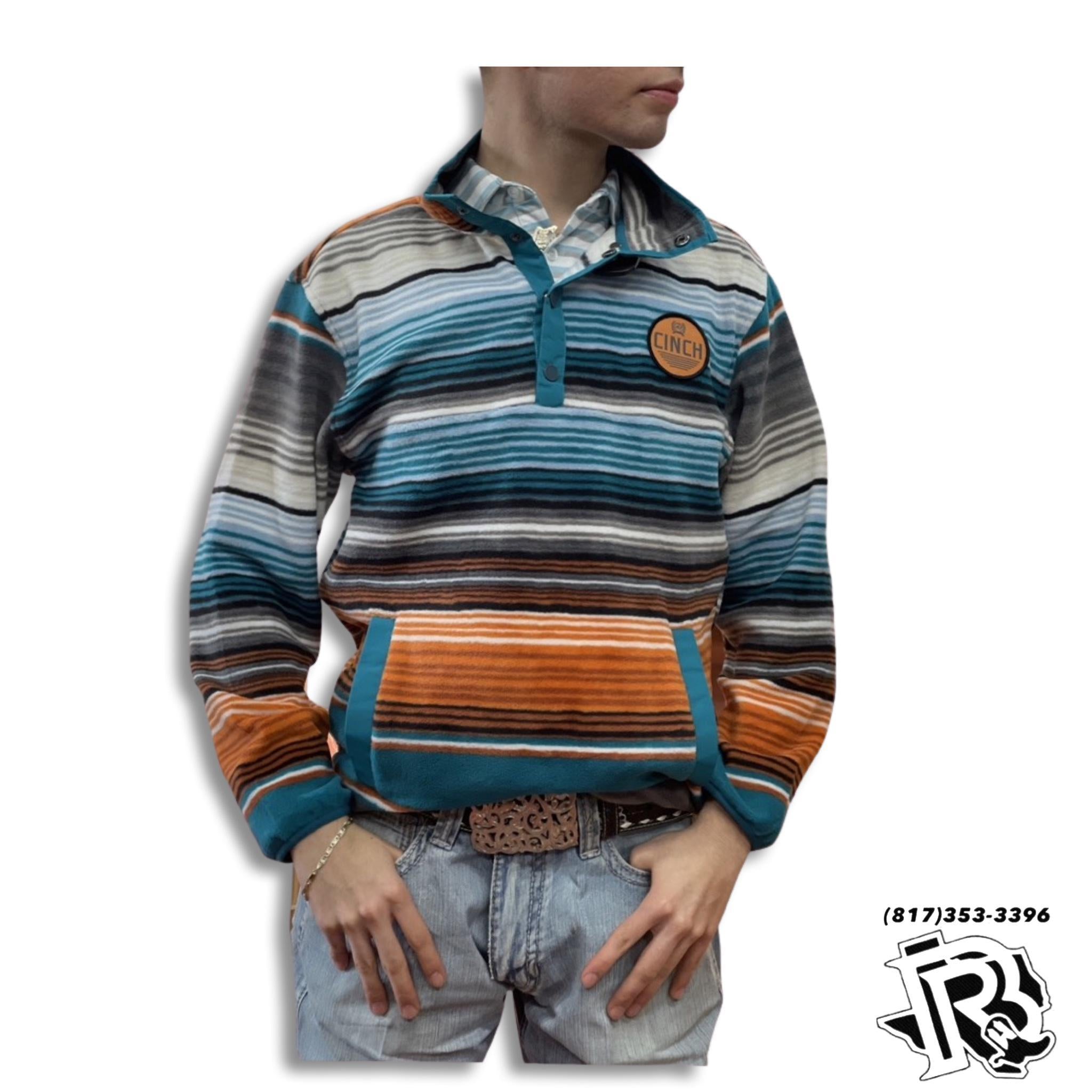 “ Ramiro “ | MEN'S BLANKET STRIPE PULLOVER CINCH TEAL MWK1514016