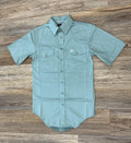 MENS PANHANDLE SOLID POPLIN SHORT SLEEVE AQUA SHIRT | PMN3S03154