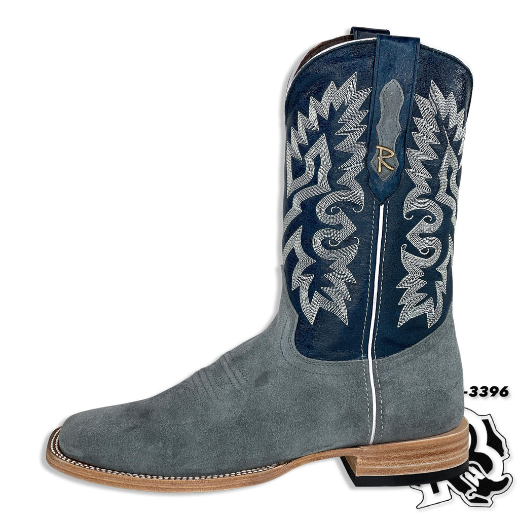 ROUGH OUT BOOTS | LIGHT GREY MEN SQUARE TOE BOOTS