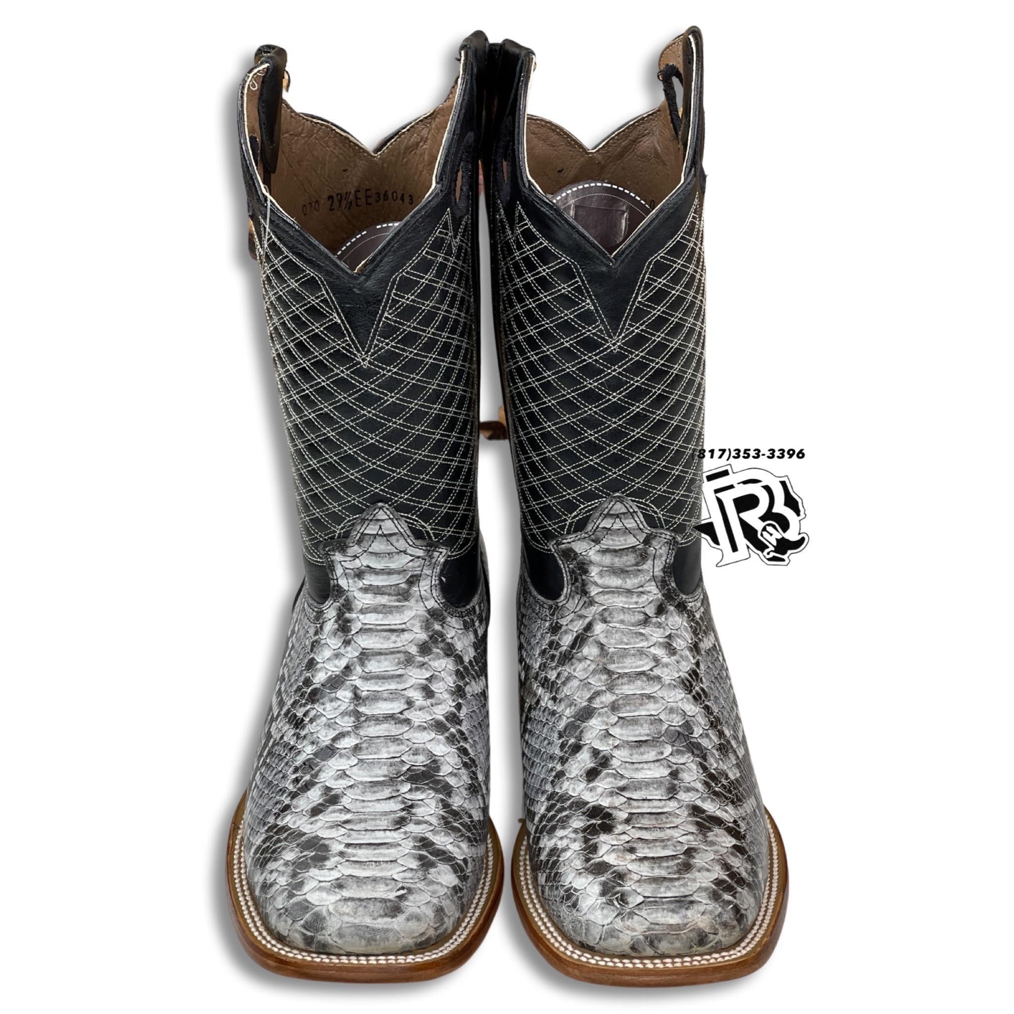 -PYTHON NATURAL PRINT | MEN WESTERN SQUARE TOE BOOTS