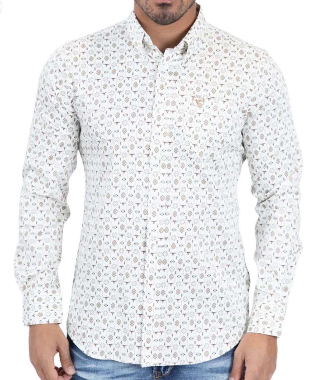 ‘’ALDEN’’ PLATINI MEN’S MODERN FIT WHITE LONG SLEEVE SHIRT |CWL11340