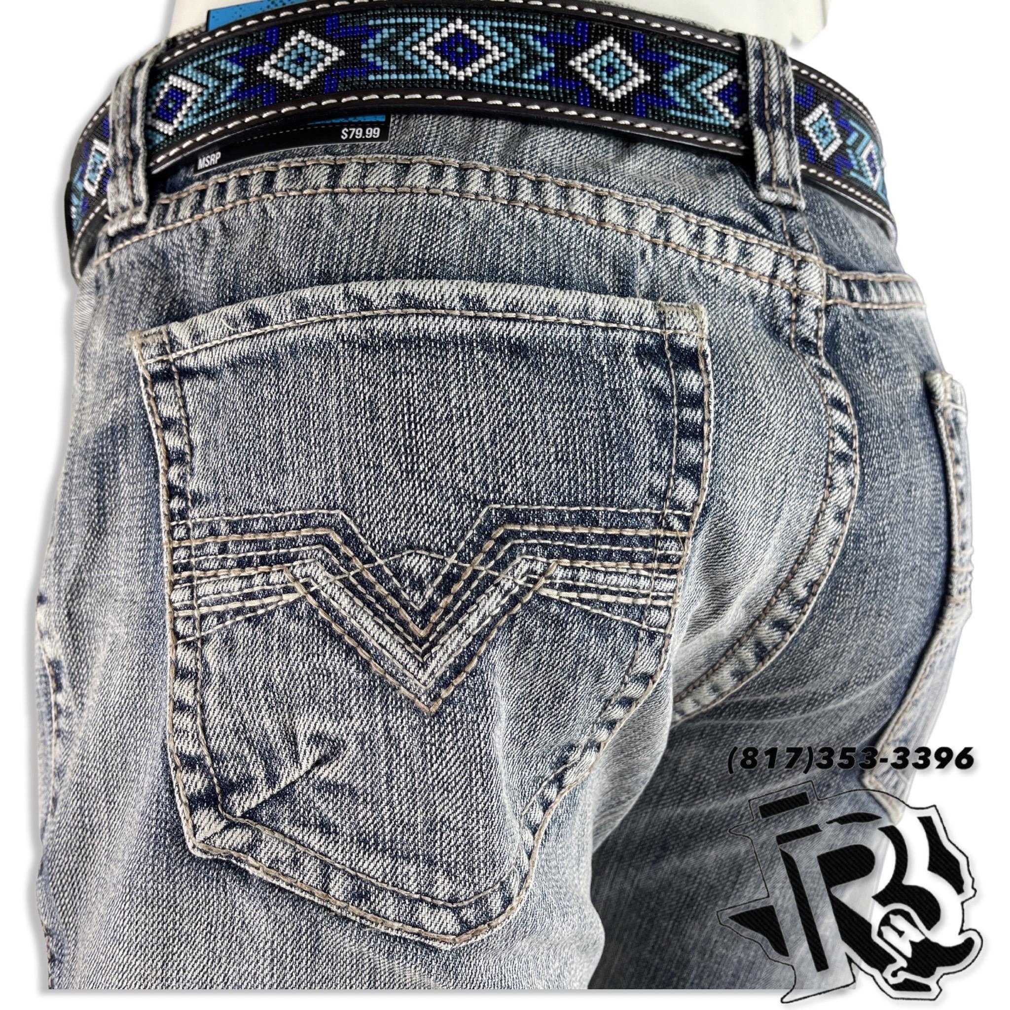 SLIM STRAIGHT | LIGHT WASH MEN'S ROCK ROLL WESTERN JEANS BLUE LABEL