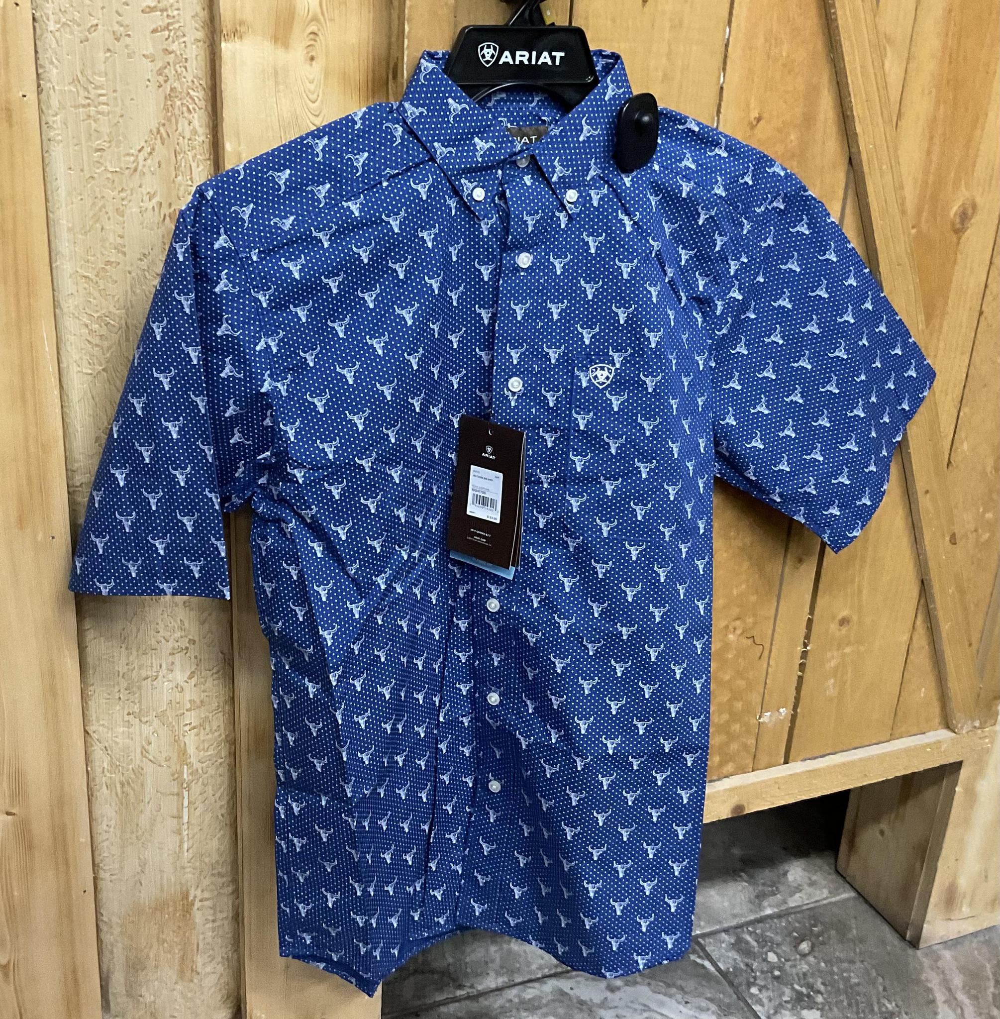 MENS JAI CLASSIC SHORT SLEEVE ARIAT SHIRT ROYAL SAPPHIRE | 10041705