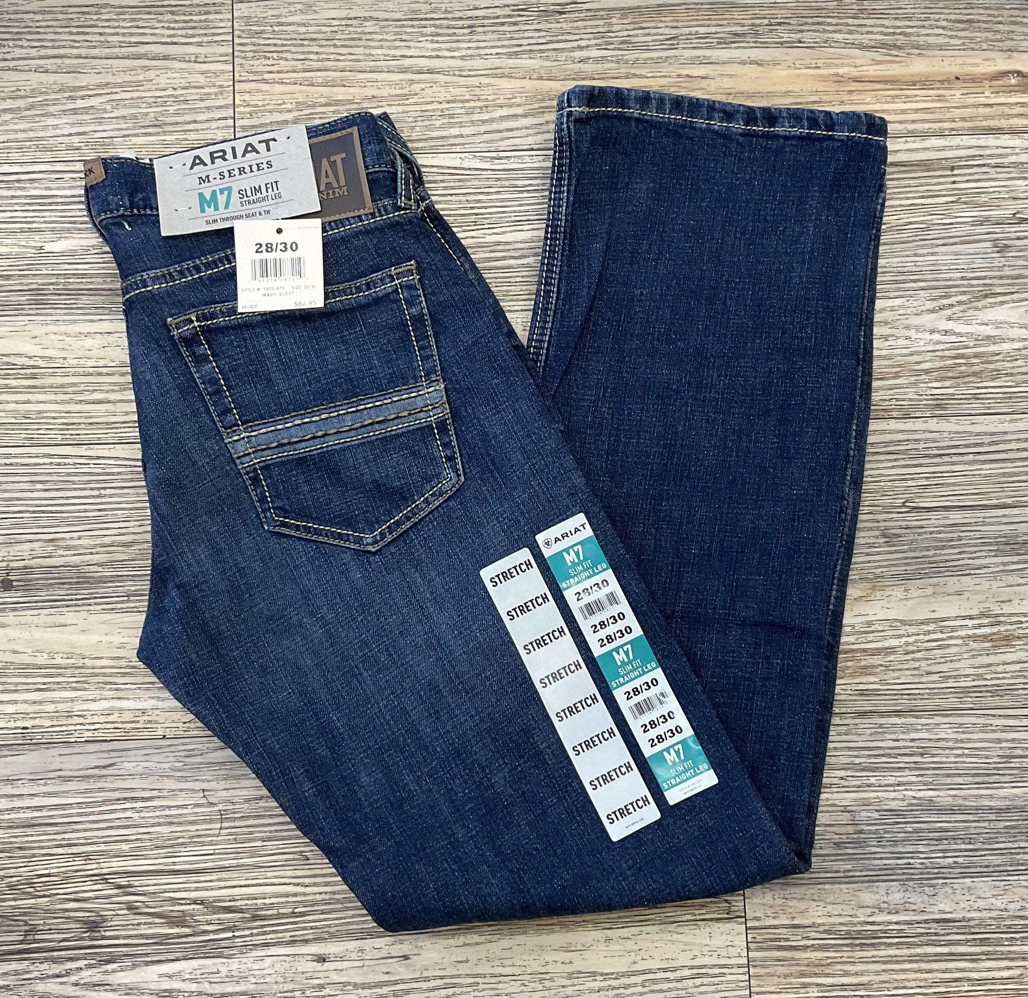 ARIAT STRAIGHT LEG MENS ARIAT M7 TUCKER WASH QUEST JEANS 10051870