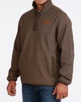 Cinch Men's Brown 1/4 Button Up Pullover Sweatshirt |MWK1534011