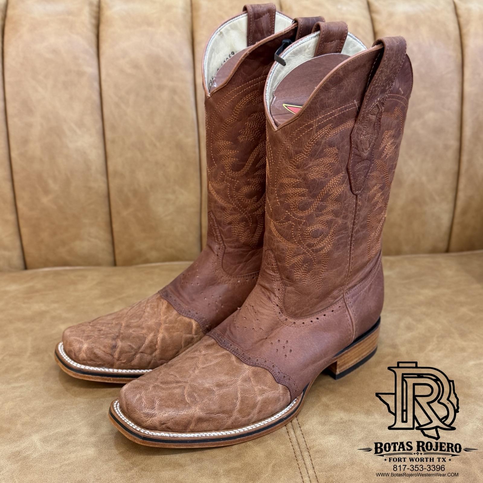 ELEPHANT ORIGNAL | MEN WESTERN SQUARE TOE BOOTS COGNAC