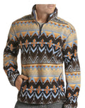 Rock & Roll Cowboy Men's Aztec Print 1/4 Zip Berber Pullover - Multi | RRM091RZX0
