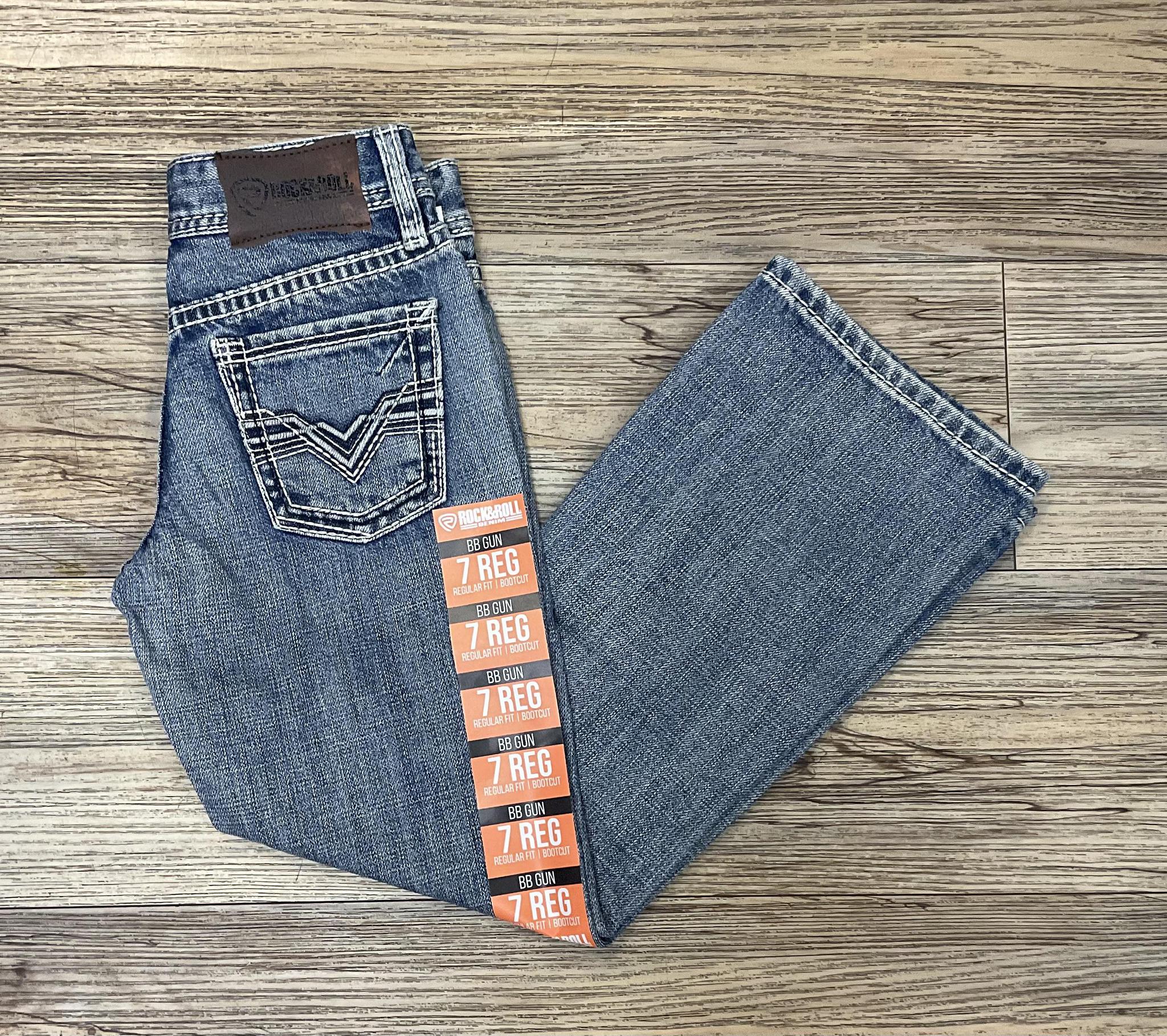 BOY’S ROCK & ROLL REGULAR FIT BOOTCUT LIGHT WASH JEANS | BB0BD06767