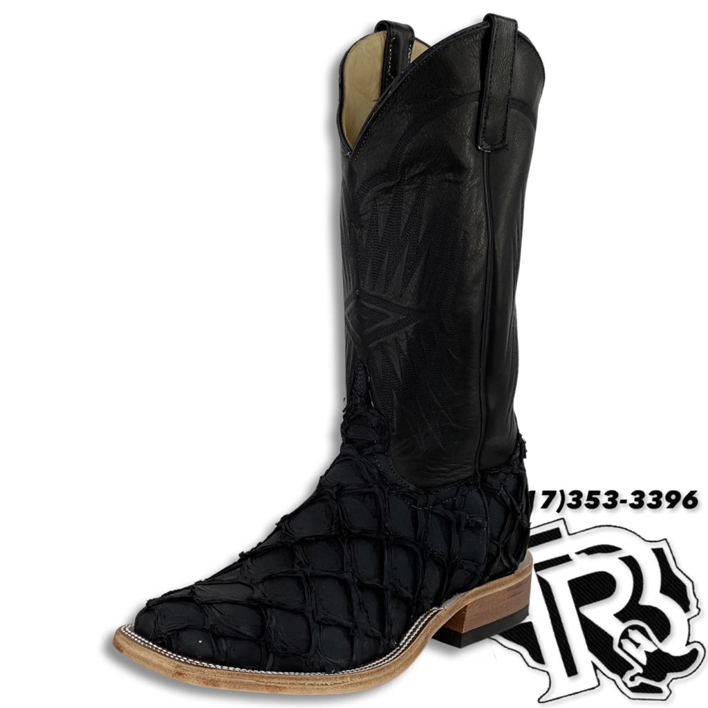 FIS-H BOOTS | ANDERSON BEAN SQUARE TOE MEN WESTERN BOOTS MATTE BLACK STYLE :