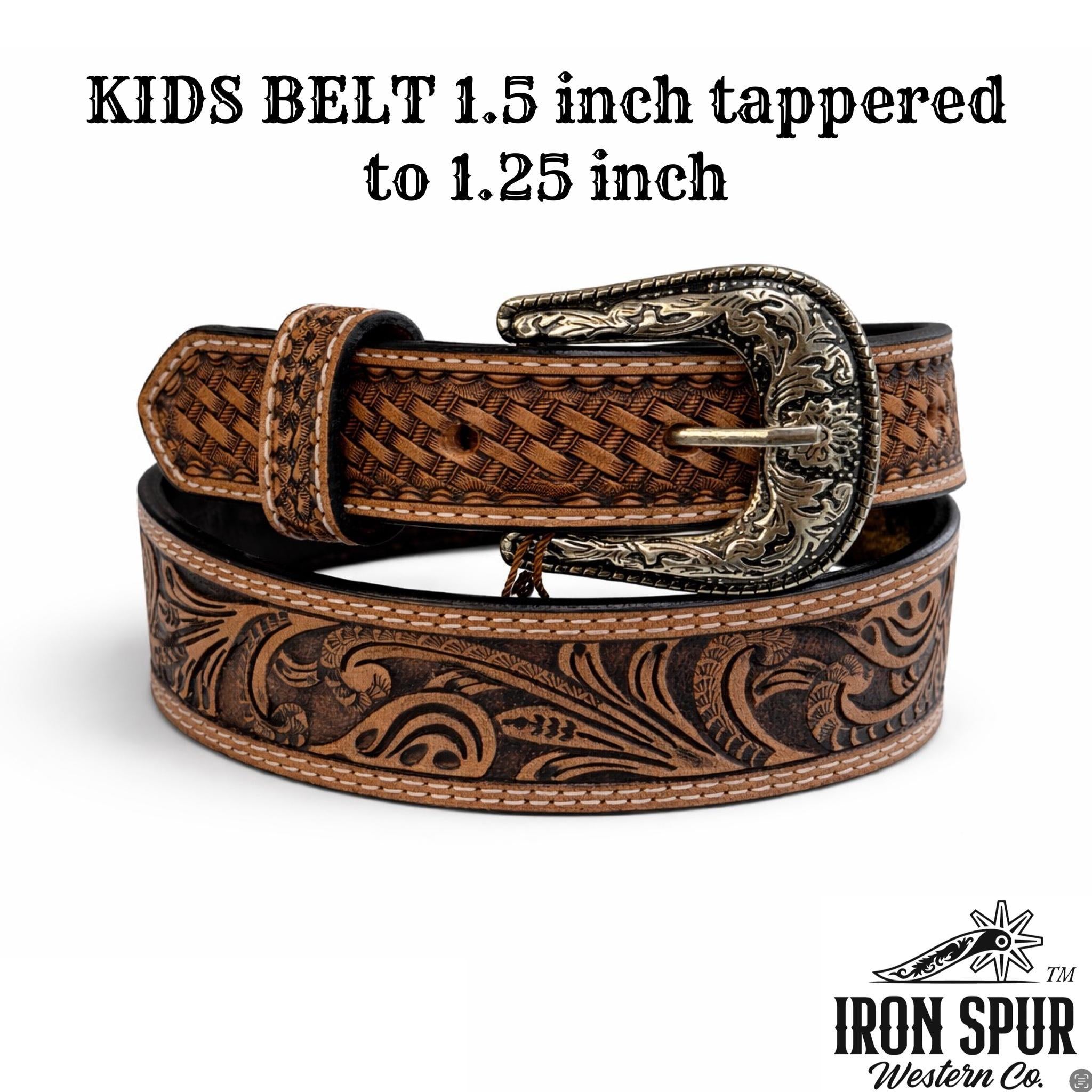 “TOMI JR” |IRUN SPUR BELT WESTERN TOOLED LEATHER