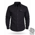 IRON SPUR | Men’s Black Western Pearl Snap Long Sleeve Shirt