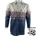 BULL RIDING AZTEC MEN SHIRT | LONG SLEEVE WESTERN SHIRT