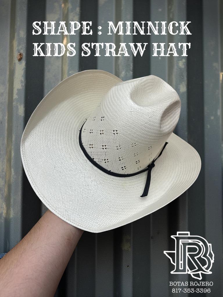 “ JR COLT “ | IRON SPUR ™️ WESTERN KIDS OPEN CROWN STRAW HAT #CH-15