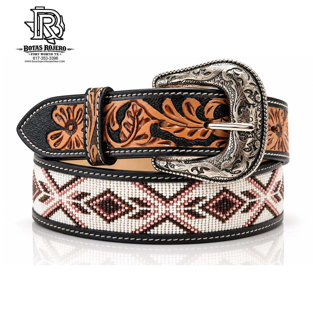 " BLACK SAND DIAMOND “ | IRON SPUR MEN BELT HANDMADE TOOLED LEATHER 1.75 INCH