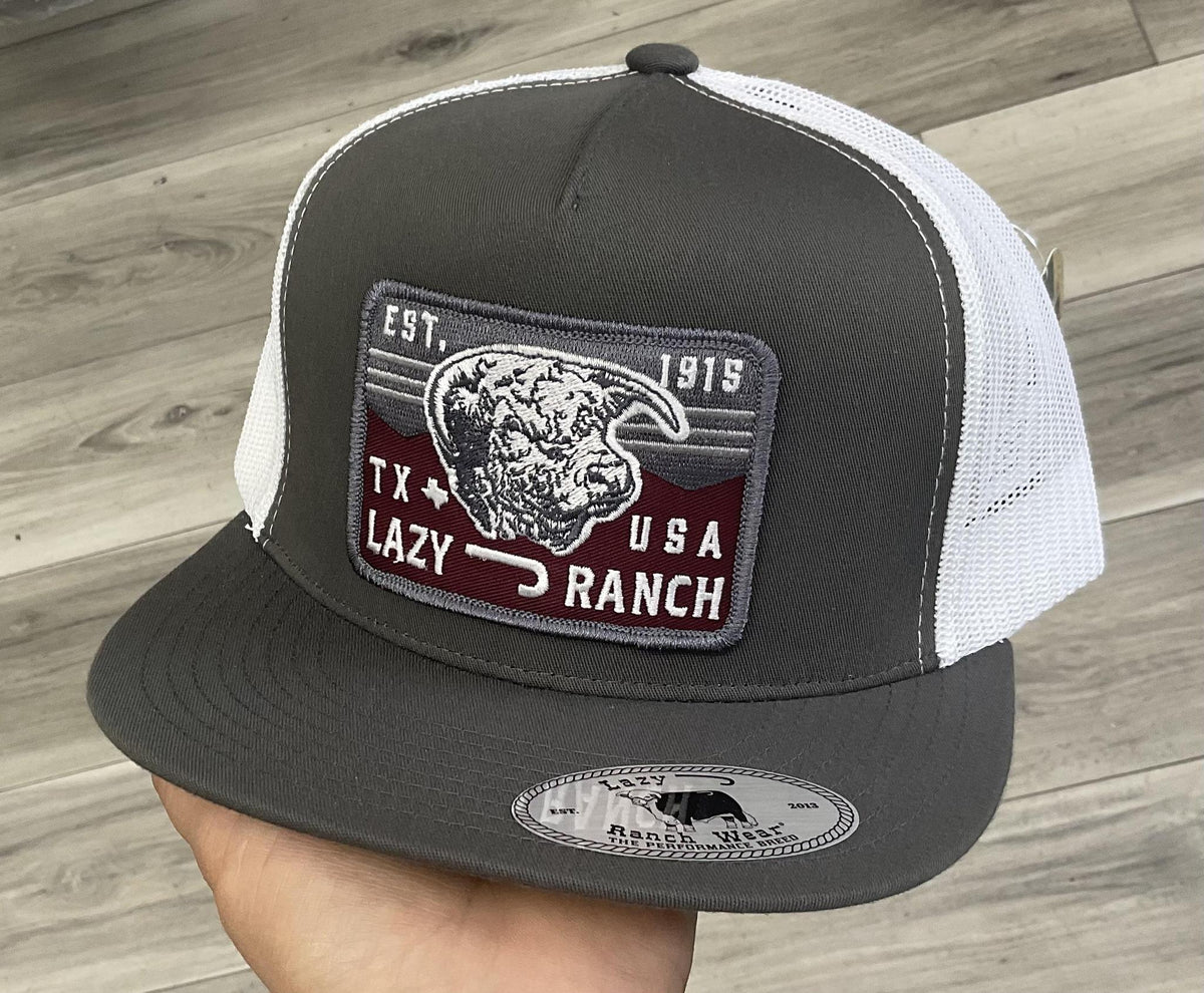Lazy J Ranch Grey & White Red Rock Classic Five Panel Trucker Hat