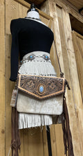 TALIA COWHIDE FRINGE CROSSBODY BAG