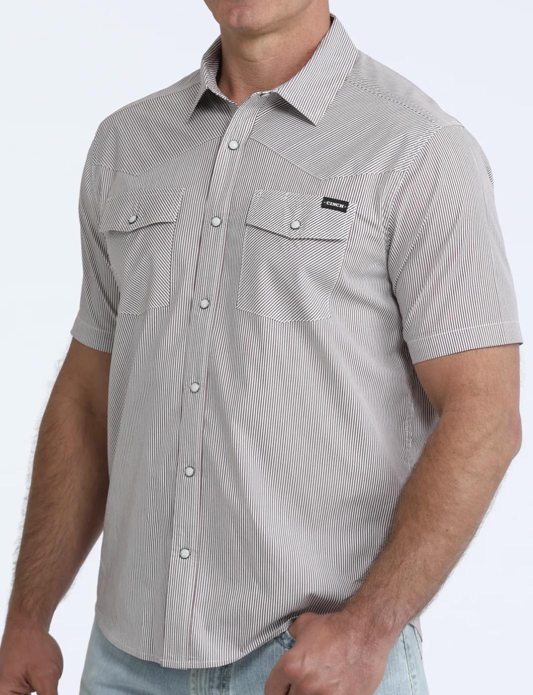 CINCH MEN’S CAMP BURGUNDY SHORT SLEEVE SHIRT | MTW1402014