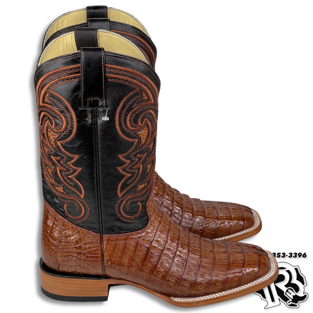 ORIGNAL -CAIMAN TAIL COGNAC | MEN’S SQUARE TOE BOOTS ARANGO