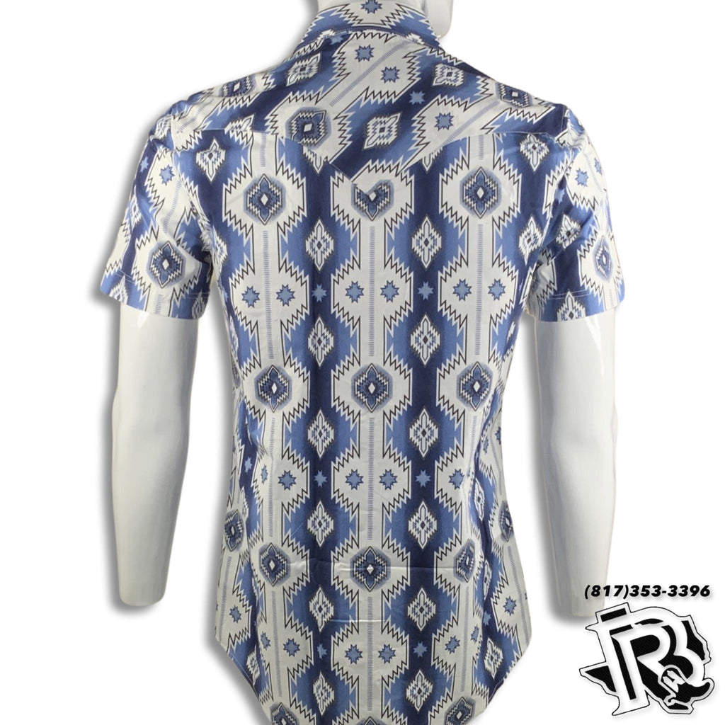MENS SHIRT | ROCK AND ROLL BLUE AZTEC  (B1S3317)
