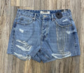 WOMENS ROCK & ROLL MID RISE CHAIN FRINGE DENIM SHORTS | RRWD68R0VE