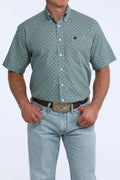 CINCH MEN’S GREEN GEOMETRIC PRINT SHIRT | MTW1111528