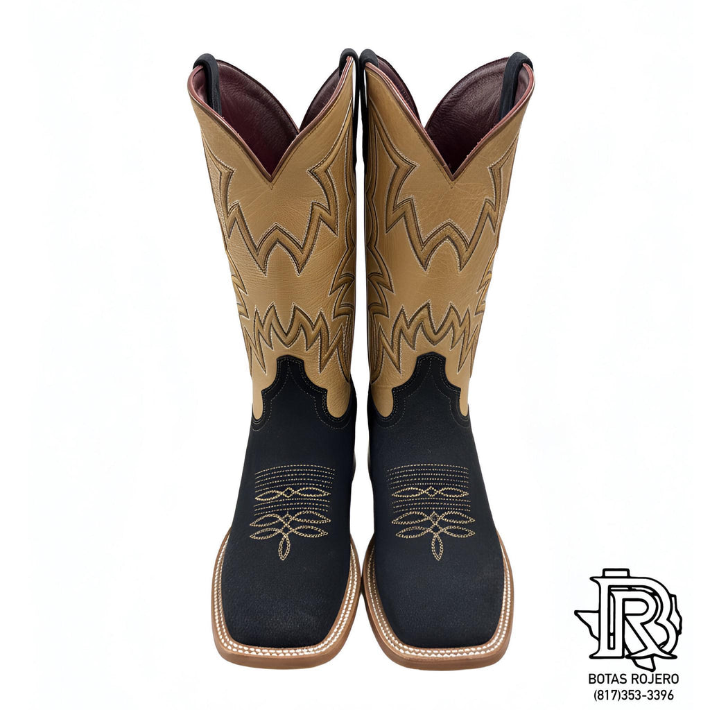 “ Suede Metal Blue “ | IRON SPUR ™️ SQUARE TOE BOOTS BLUE