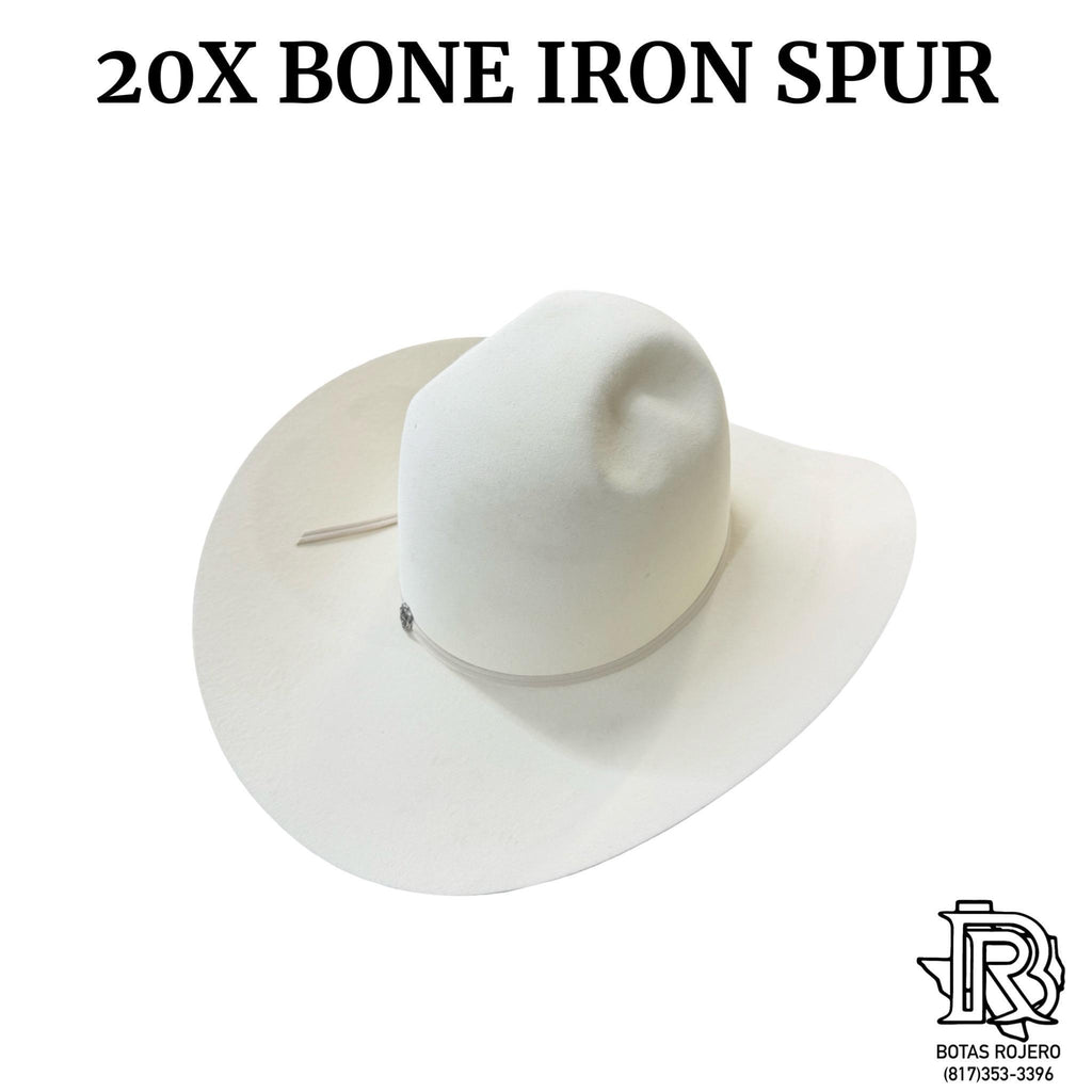 20X BONE IRON SPUR FELT HAT OPEN CROWN 4 1/4