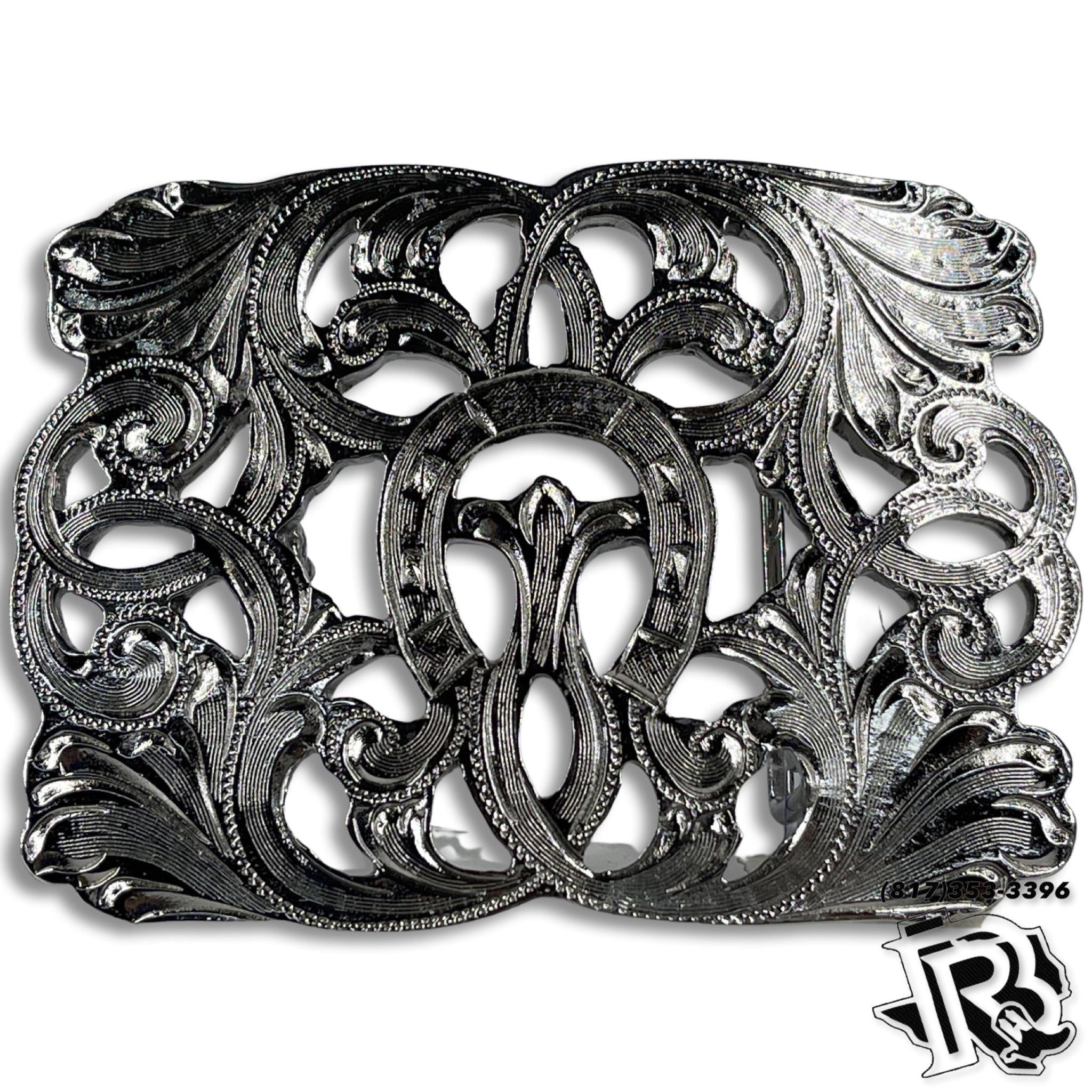 BELT BUCKLE ‘LUCKY HORSE SHOE’’ | METAL TOOLED WESTERN COWBOY BUCKLE