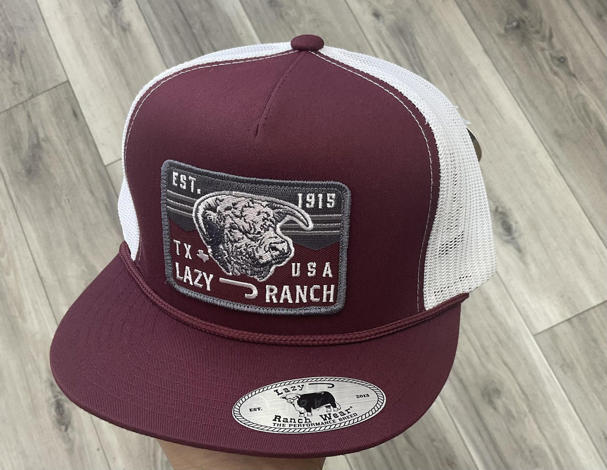 Lazy J Ranch Maroon & White Red Rock Classic Rope Trucker Hat