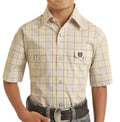 Panhandle Select Boy's Short Sleeve Sunshine Plaid Snap |PBN3S03327