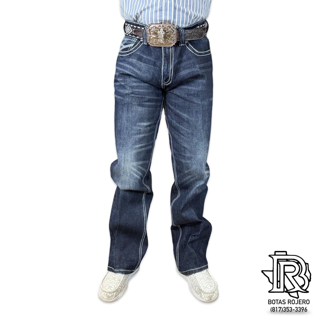 03 | IRON SPUR DARK BLUE BOOTCUT MEN WESTERN JEANS 100% COTTON