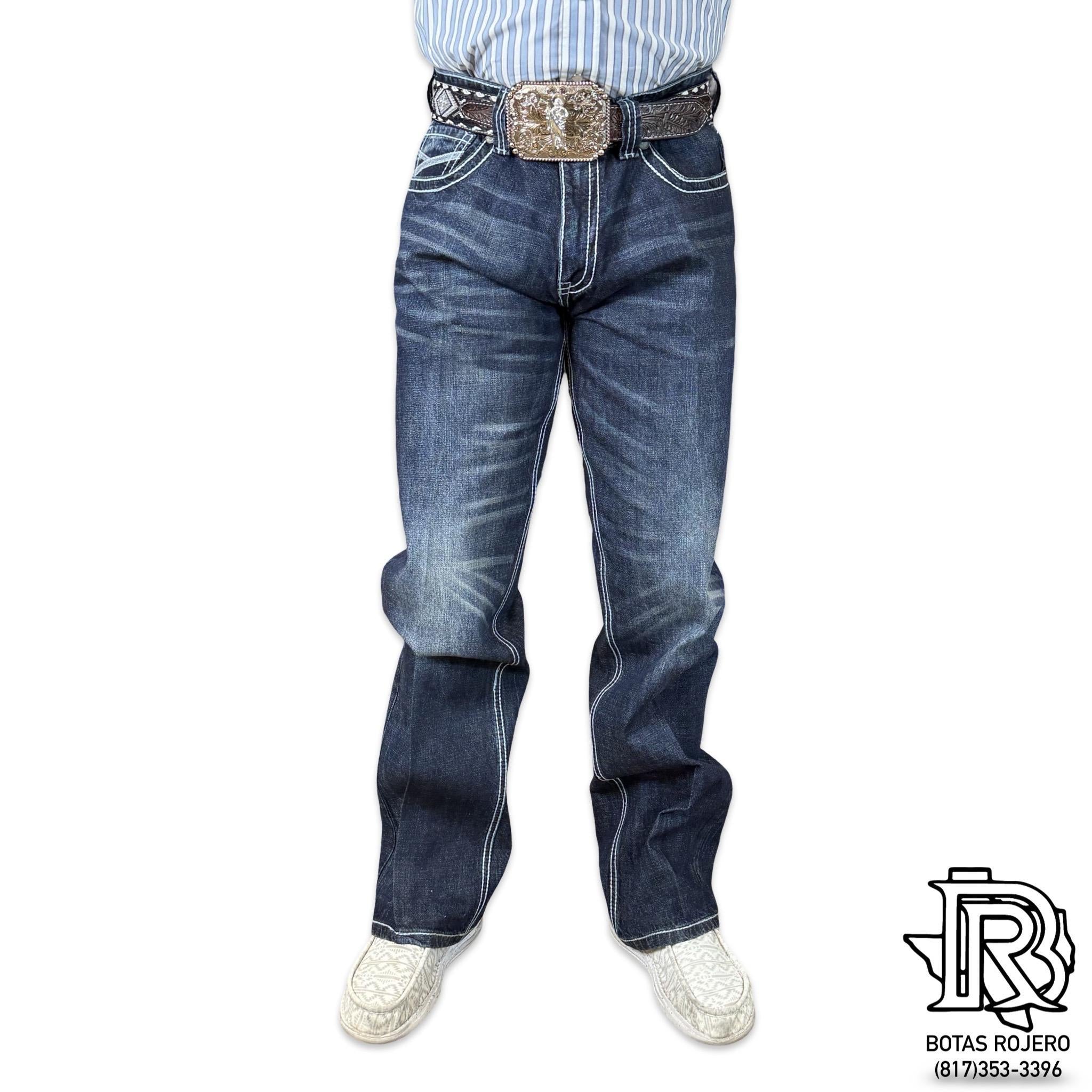 03 | IRON SPUR DARK BLUE BOOTCUT MEN WESTERN JEANS 100% COTTON