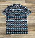 ‘’LEO’’ MEN’S ROCK & ROLL BLACK AZTEC PRINTED POLO |BM51T07273